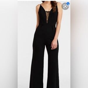 Charlotte Russe Black Lace Detail Jumpsuit size medium